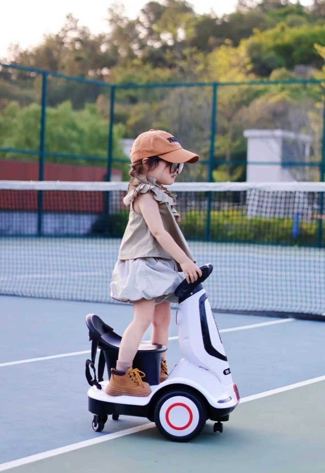 Bolivia's Multi-function Electric Scooter for Children, Four-Wheel Electric Scooter with Double Drive, Music and Light, UK Plug, for Kids Boys Girls - Image 2